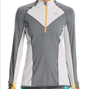 Lightweight 1/4 Zip Long Sleeve Shirt Gray White